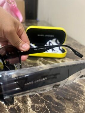 Marc Jacobs Black Sunglasses with Yellow Hard Case